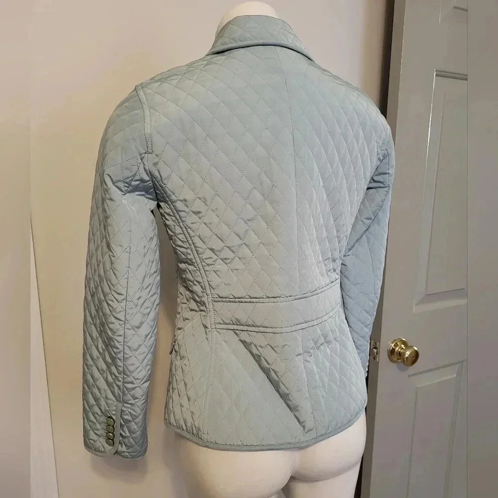 Talbots Quilted Fully Lined Button Down Blue Peti… - image 5